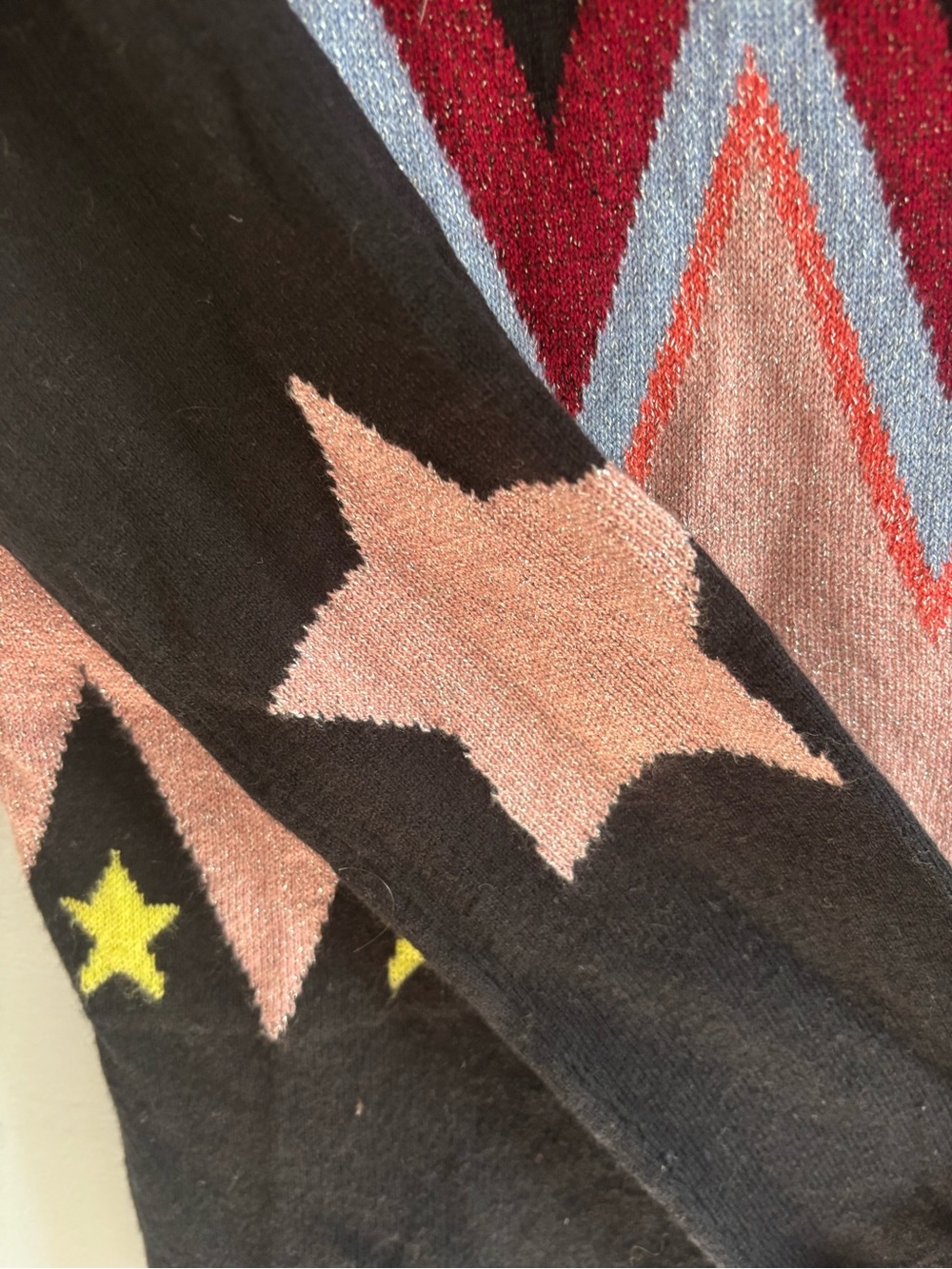 Ted Baker Black Crewneck Sweater with Chevron and Star Motif - Picture 4 of 5